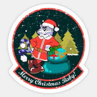 F-14 Tomcat - Merry Christmas Baby! (Green/Red) - Grunge Style Sticker